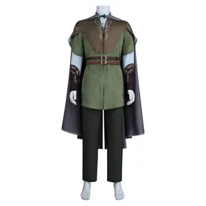 Legolas Green Elf Prince Cosplay Costume Deluxe Set Coat Inner Cloak Pants Belt Wrist Guard Brooch for Comic Con