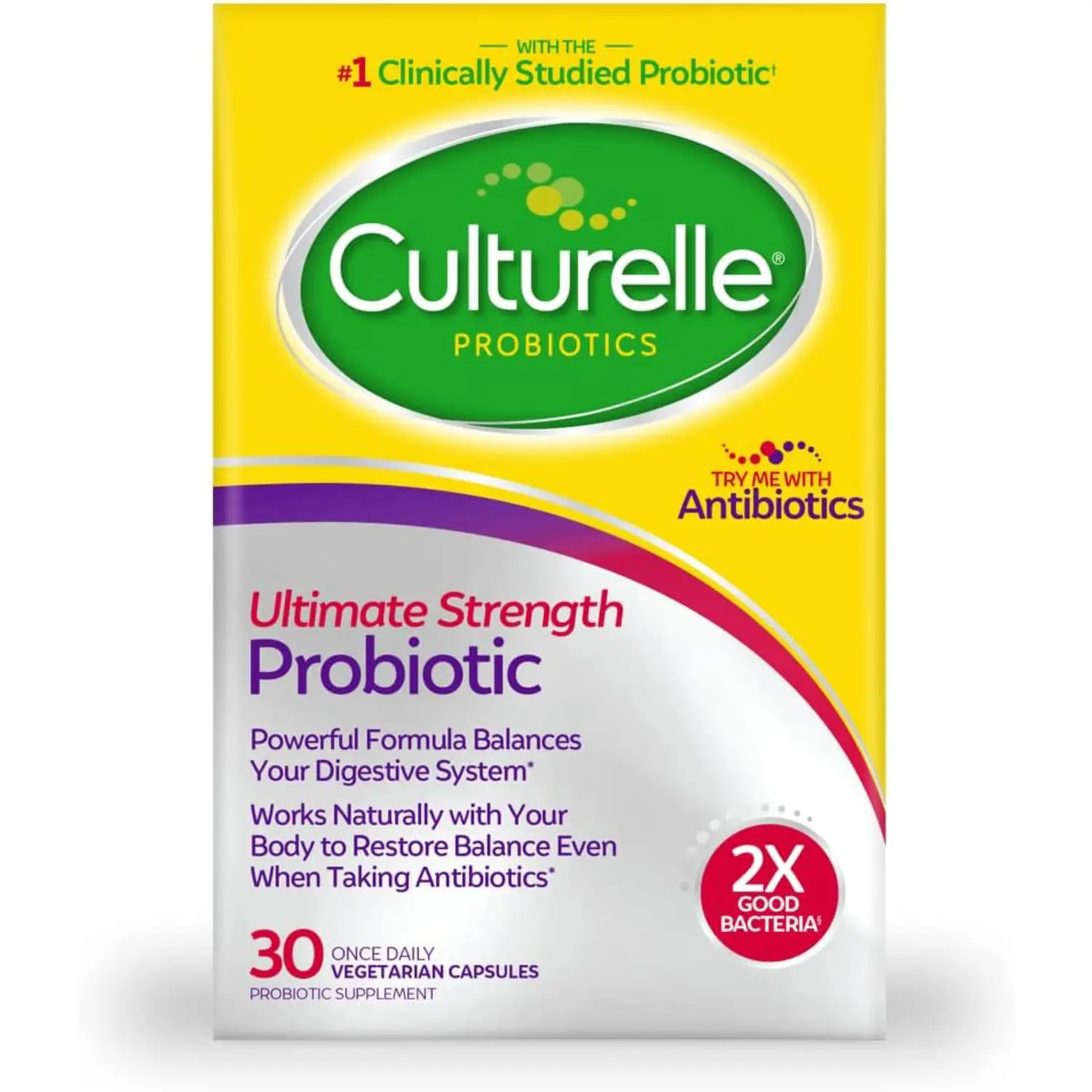 Ultimate Strength Probiotic for Men and Women 20 Billion CFU Supports Gut and Digestive Health Gas and Bloating Relief Non GMO 30 Count