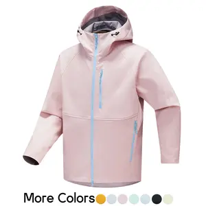 Women's Lightweight Hooded Windbreaker, Water-Resistant Softshell Jacket for Outdoor Hiking, Breathable Activewear Coat with Zipper Pockets