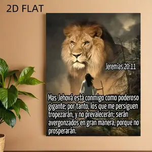 [2D Flat]1pc Lion of Judah Religious Prints HD Canvas Decorative Painting 11.8* 15.7inch (30* 40cm ) with wooden frame - Modern home decoration, can be directly hung in the living room or bedroom
