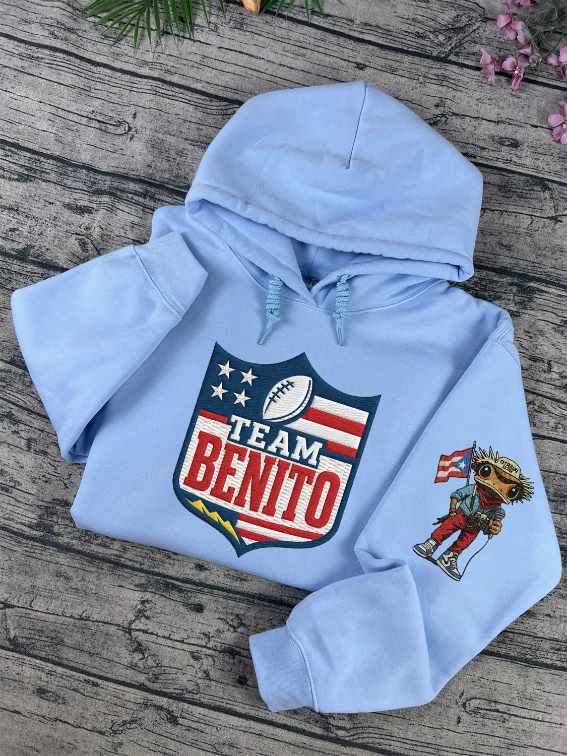 Benito Bowl Embroidered Sweatshirt, Puerto Rico Embroidery Sweatshirt, Unisex Game Day Shirt, Custom Embroidery, 2026 Super Football Hoodie, Bad Game Day Bunny Shirt