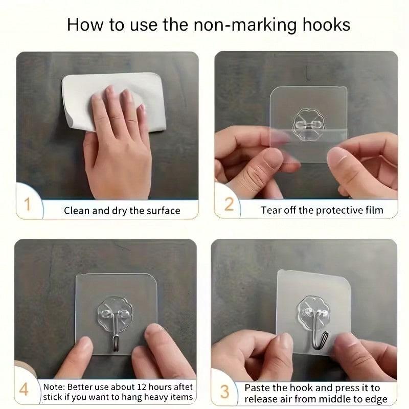 TAIMASI 5pcs Wall-Mounted Punch-Free Towel Storage Rack - Space-Saving, Multi-Functional Organizer For Towels & Bottles - Stylish Bathroom Accessories Set - For Bathroom Organization - Suitable For All Bathroom Styles - Great Gift For Housewarming