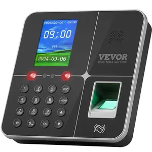 VEVOR Time Clocks for Employees Small Business with Face, Fingerprint, RFID and PIN Punching in One, Biometric Time Clock with 5 RFID Cards & USB Drive, Automatic Punch in/Out, No Monthly Fees