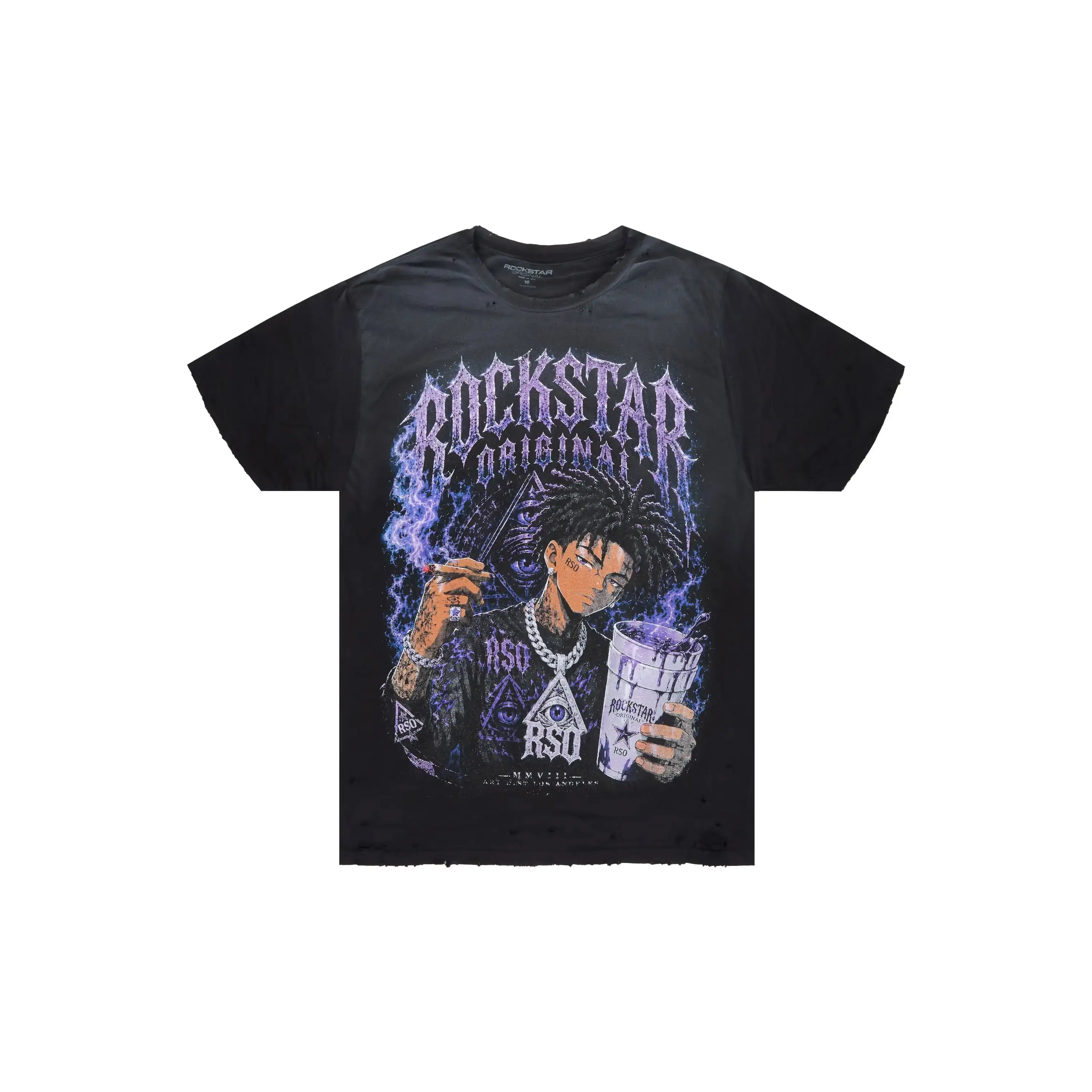 Vexler Black Oversized Graphic T-Shirt