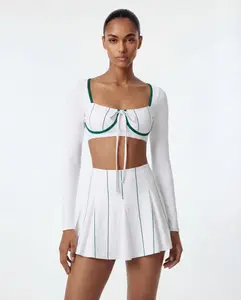 Women's Tennis Set with Built-In Bra Pad Short Top,Workout Set, Workout Running Outfits