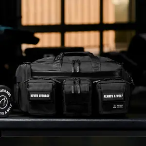 30L Perfect Duffle Bag Alpha Black (3 Pockets w/Full Velcro Front)