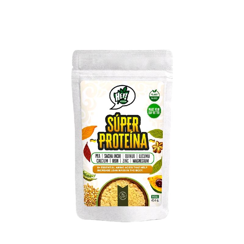 Hey Nutrition Super Protein Powder - Plant Based, Magnesium, Iron, Calcium, Zinc, Protein, Carbohydrates, Gluten Free, Vegan. Dietary Supplement Healthcare Fitness Edible Vitamin