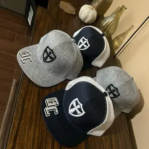 Cross Emblem Embroidered Hats - Available in Gray Navy and White Color Options
