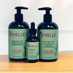 Mielle Rosemary Mint Strengthening Shampoo + Scalp & Oil + Leave-in Conditioner