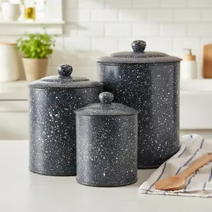 Speckled Enamelware Canister Set - Grey