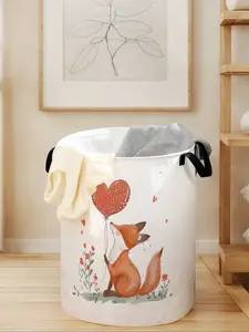 Durable Laundry Basket with Handle, Bow Print Design, Foldable Clothes Storage Bin, Large Capacity Toy Organizer for All Seasons