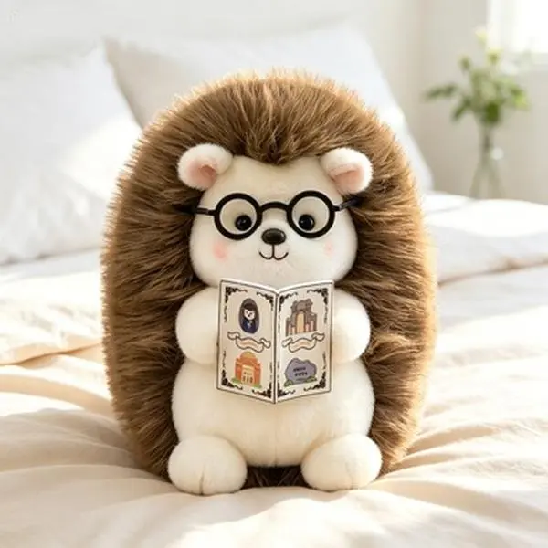 Intellectual style hedgehog plush toy for home decoration