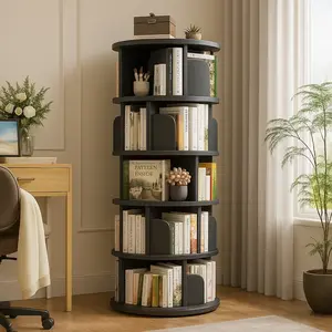 Rotating Bookshelf, 360° Display Stackable Rotating Bookshelf Tower, Narrow Space-Saving Tall Floor Standing Rotating Bookrner Storage Organizer, Suitable for Bedroom, Living Room, Bedroom Bookshelf, etc.