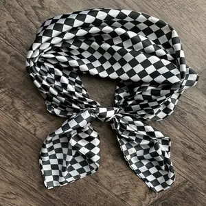 Double B Wild Rags Black and White Checkered 35x35 Soft Durable Fabric Western Style Versatile for Riding Work or Everyday Wear