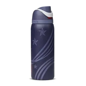 Owala FreeSip 24oz Navy Stars Water Bottle | Insulated Stainless Steel Leak Proof Bottle Gift for USA Lovers
