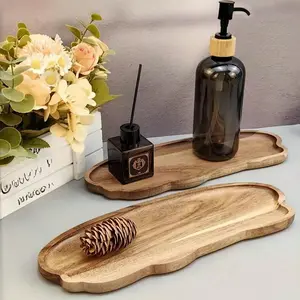Solid Wood Breakfast Tray, Bathroom Tray, Asymmetrical Napkin Holder, Cheese Board, Decorative Kitchen Tray, Dining Service Plate, Bathroom Decor Supplies