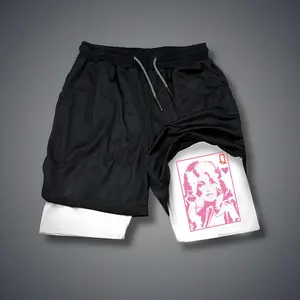 [Vtg90s] Double-Layer Sports Shorts Graphic Shorts Black Shorts Camo Shorts Streetwear Shorts Men Outfits Men Short Shorts Vacation Outfits Shorts