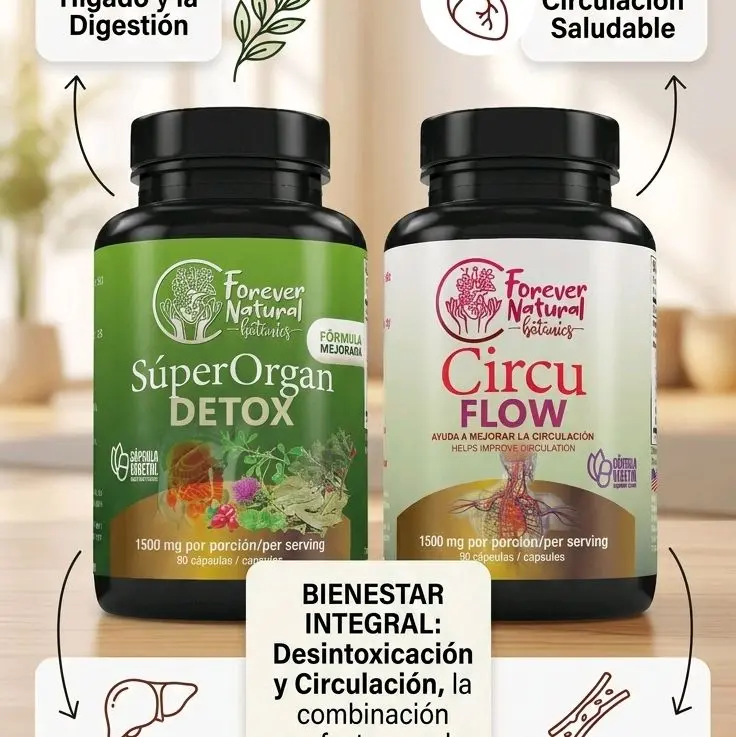 Total Vitality Duo Dietary Supplement, 90 Capsules per Bottle (180 Total), Natural Herbs & Vitamins for Circulation Support, Varicose Veins Relief & Liver/Organ Detox
