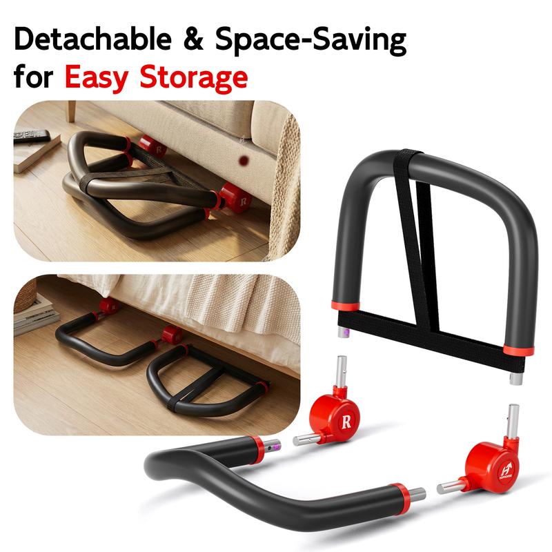 HOPHORSE Ab Machine, Core & Sit Up Exercise Equipment for Home Gym, Ab Workout Equipment for Stomach Workout, Resistance Bands, 4 Resistance Levels, Adjustable, Automatic Rebound, Ab Trainer Machine