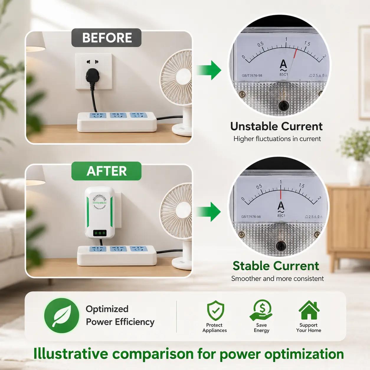 Plug-In Power Device for Home-2026 Smart Design,US Plug,90–250V Wide Voltage,Compact & Easy-to-Use Energy Accessory