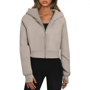 Women's Cropped Zip-Up Sweatshirts: Cozy Fleece Hoodie Jackets for Crisp Fall & Winter Casual Outfits 2025