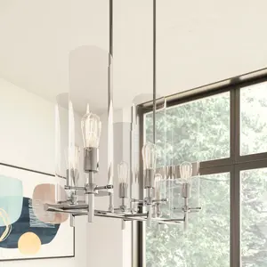 Modway Skylark 6-Light Chandelier in Clear Polished Nickel