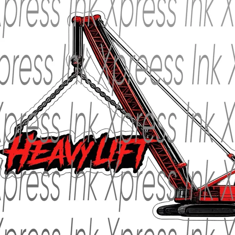 Heavy Lift Crane Sticker, Durable Vinyl Decal for Construction Vehicle Decor, Waterproof Adhesive Sticker