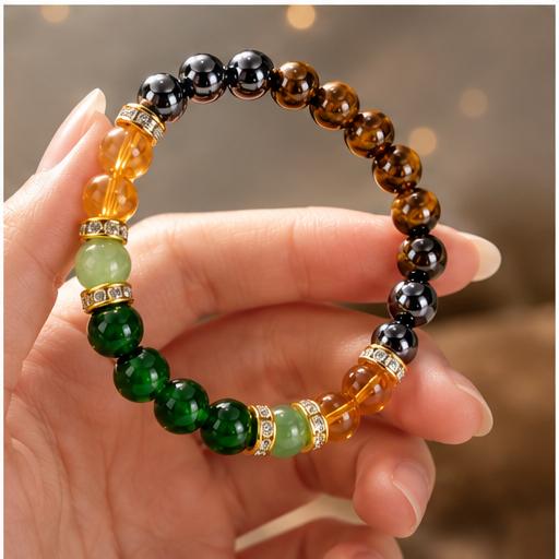 Money Bracelet with Black Onyx and Tiger's Eye - Luck Bracelet - Attract Wealth, Abundance and Prosperity Crystals And Healing Stones Lucky Bracelet Jewelry Bracelet Crystal Gemstone Bracelet Exquisite Bracelet High Quality Bracelet Crystals Bracelets
