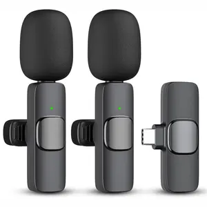 Wireless Lavalier Mic for IOS or Android (Separate Versions), 1-to-1 / 1-to-2 Optional, Noise Cancellation, Mute, Plug & Play - For Live Streaming, Vlog, Podcast, Interview