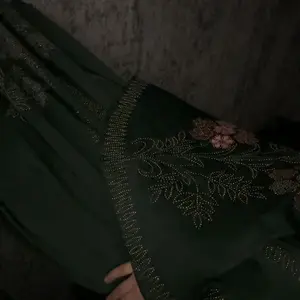 Umbrella Style Dubai Abaya  with Floral Embroidery and Hooded Design