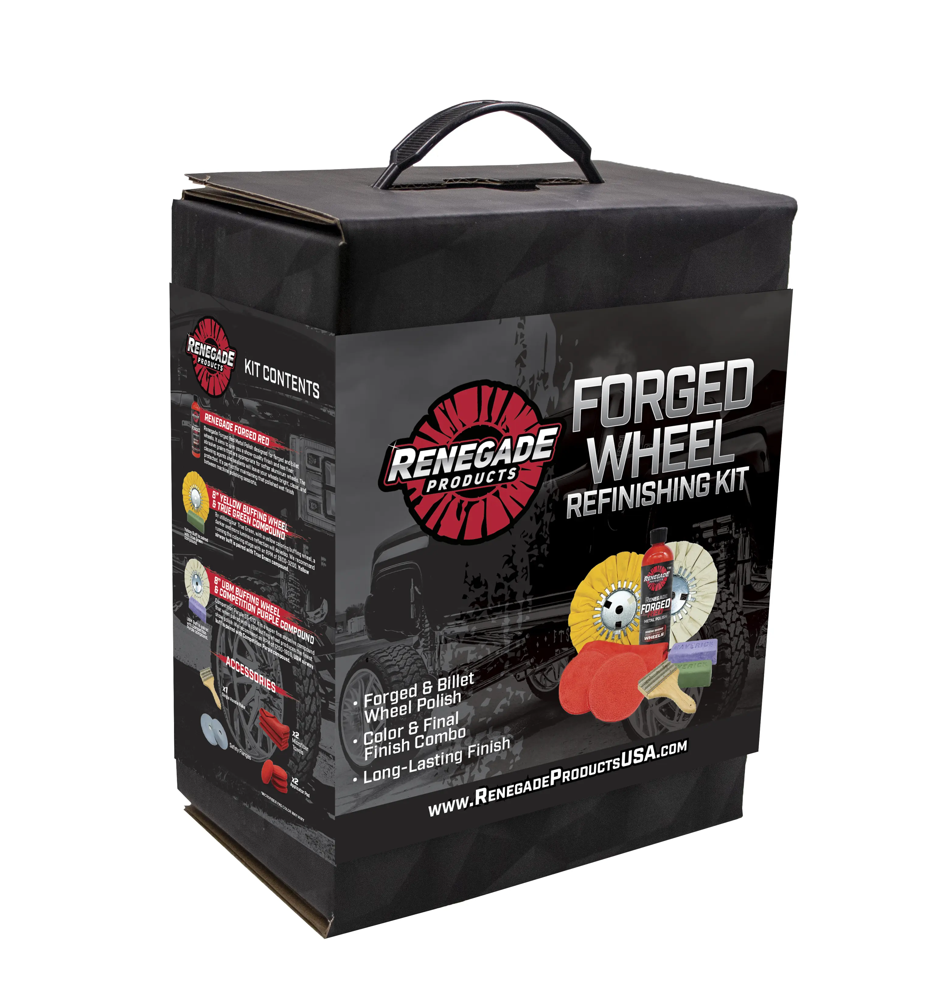 Renegade Products Forged Wheel Refinishing Kit – Full Buffing & Metal Finishing Kit for Billet & Forged Aluminum Wheels Car Paint Waxing Car Detailing Tools Renegade Products Forged Wheel Refinishing Kit – Full Buffing & Metal Finishing Kit for Billet & Forged Aluminum Wheels Car Paint Waxing Car Detailing Tools