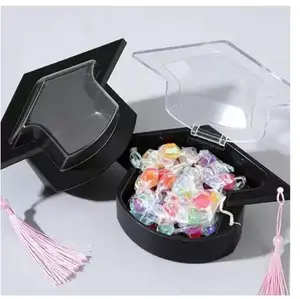 Creative Graduation Cap Candy Dome Clear Treat Box Party Favor