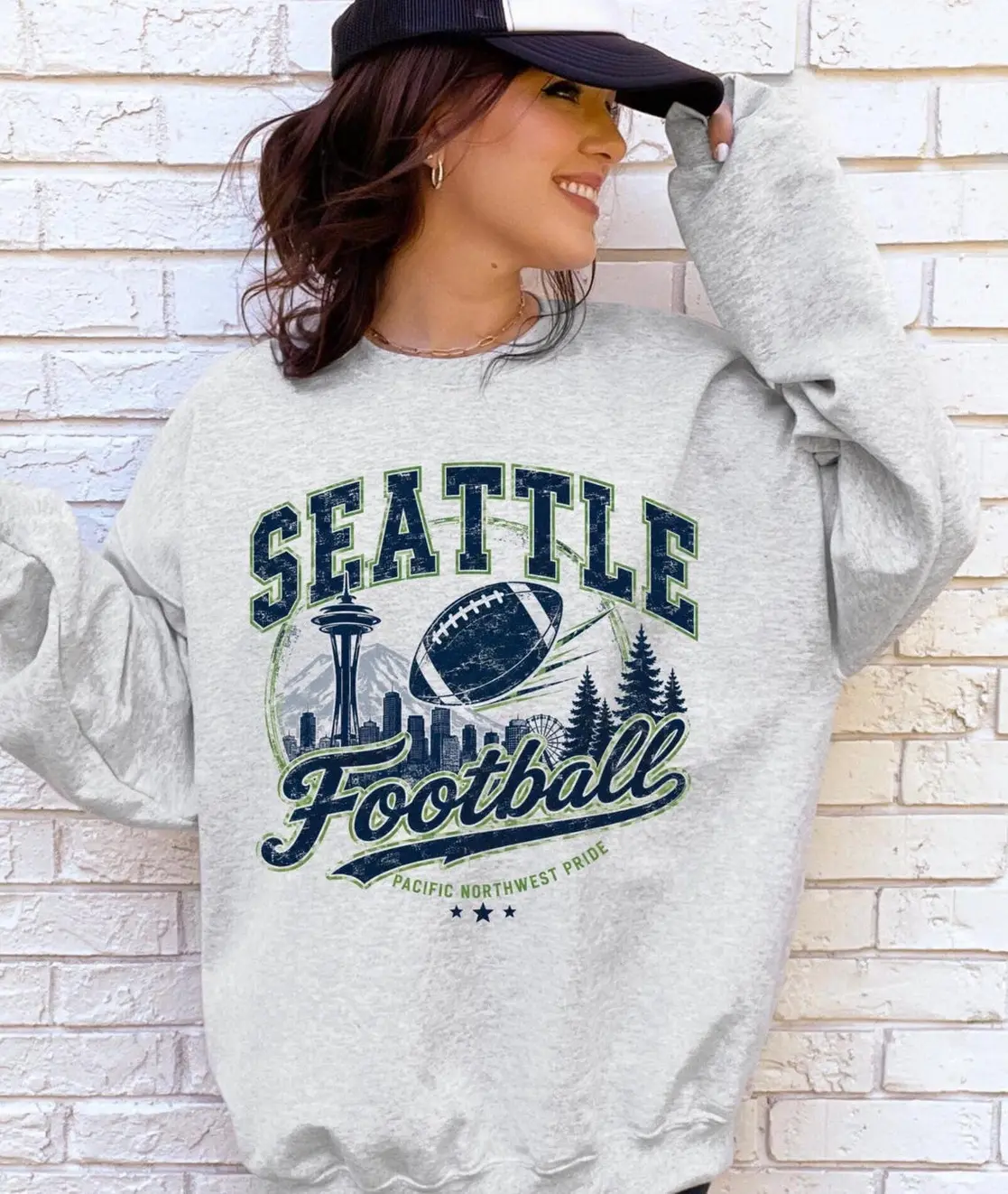 Adult & Youth Seattle Football Sweatshirt, Seattle Game Day Crewneck, Pacific Northwest Football Sweatshirt, Vintage Fan Gift, Football Crewneck