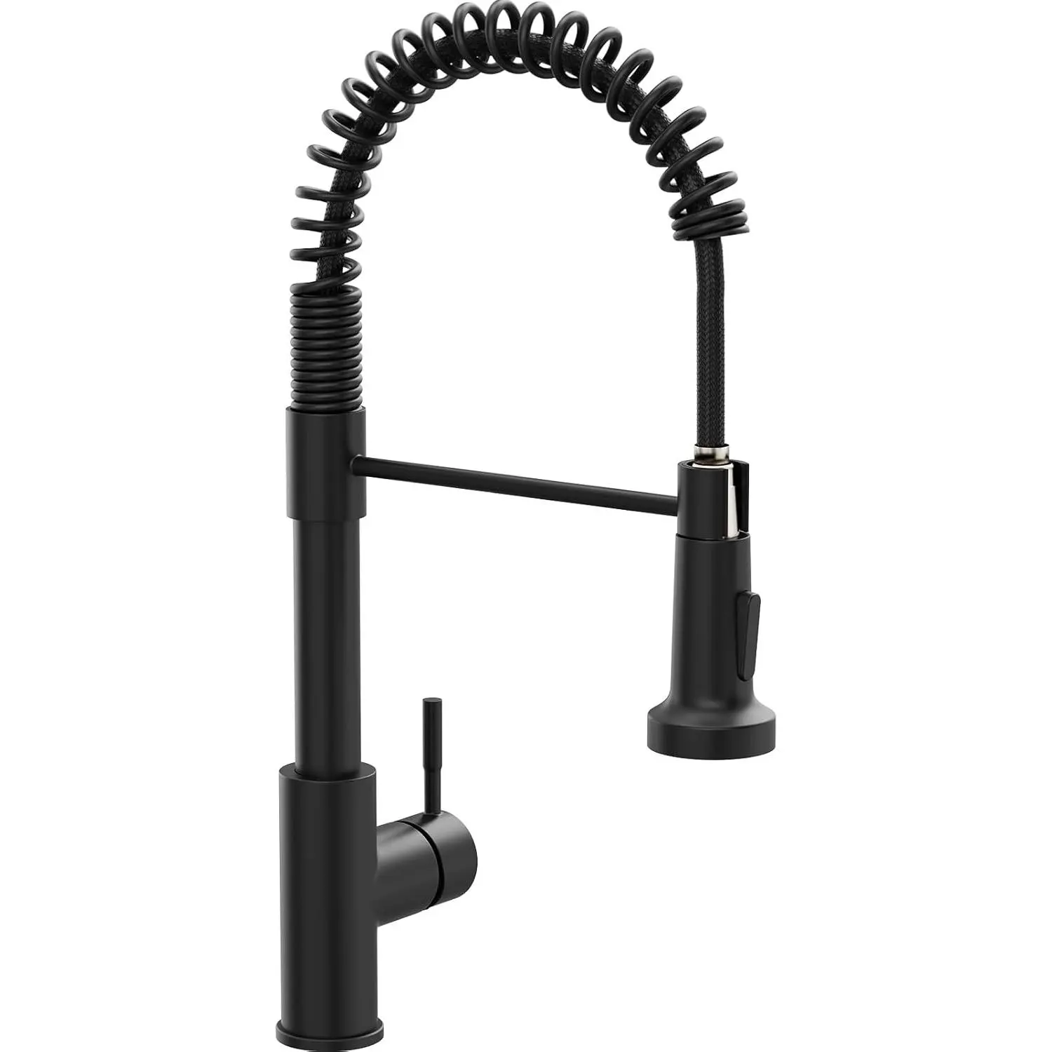 Black Kitchen Faucet with Pull Down Sprayer Single Hole Spring Kitchen Sink Faucet, Suitable for Farmhouses, RV, Utility Laundry Room, Outdoor, and Campers. Kitchen Sink Faucet