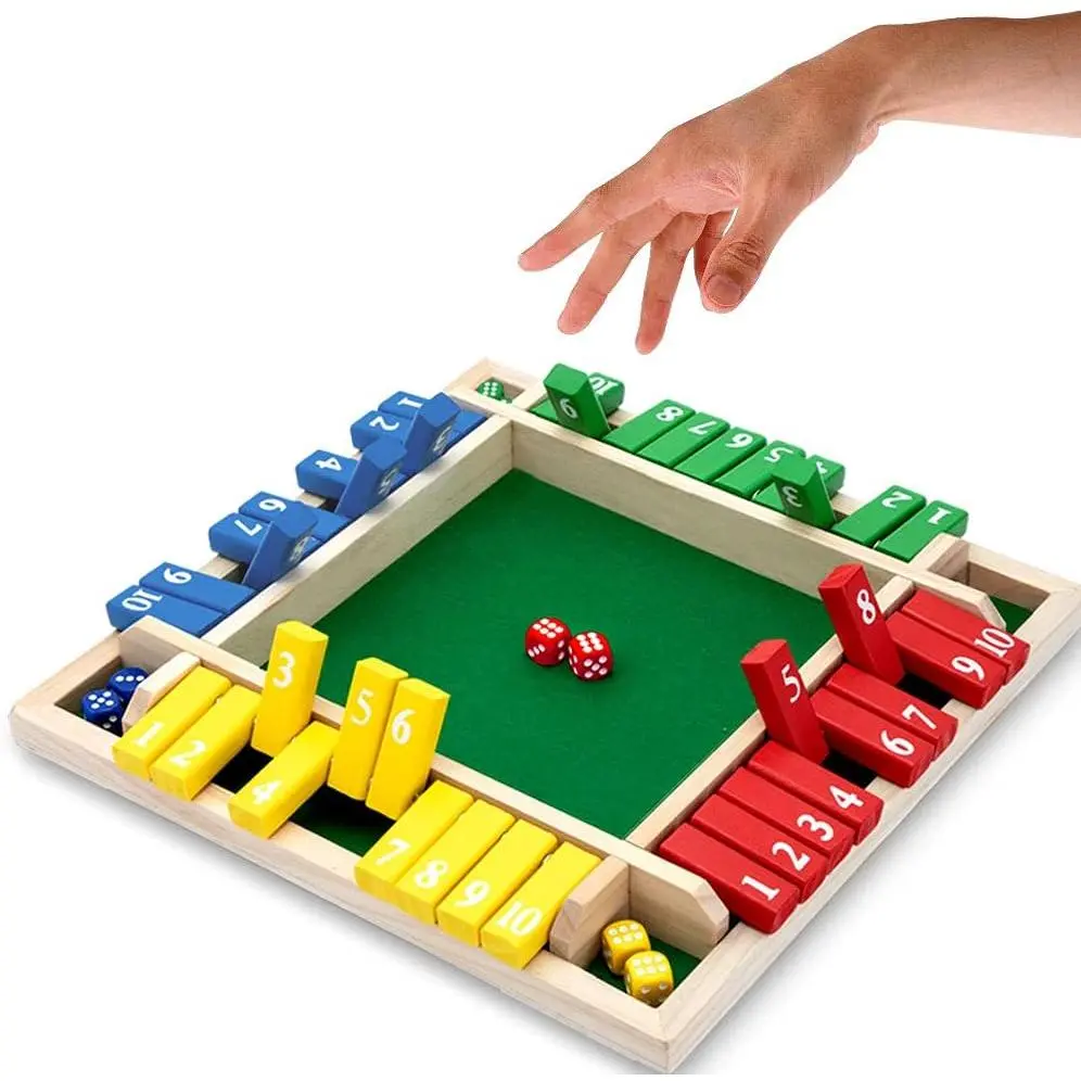 Dice Game,2-4 Player Family Wooden Board Table Math Games for Adults and Kids, 8 Dices Classics Games for Classroom,Home,Party or Pub, Interactive Family Game Challenge, Party Games