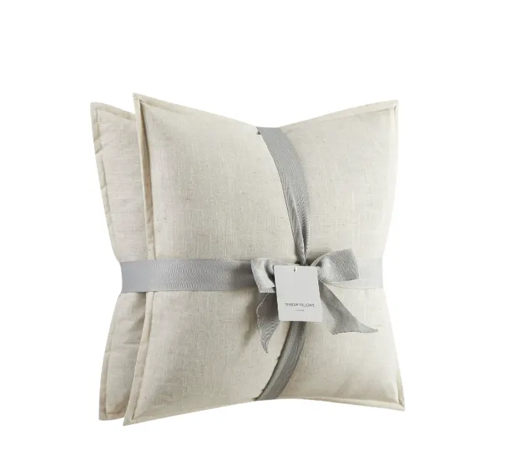 Papyrus 20"x20" 2-Pack Linen Pillows in Beige