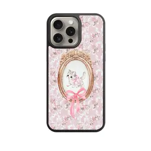 Cute Kitten Vintage Floral, Phone Case