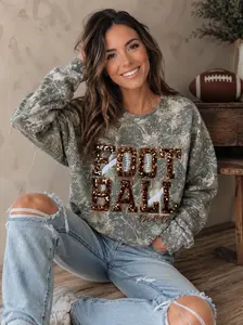 FOOT BALL Sequins Embroidered Tee & Sweatshirt