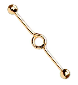 Rose Gold PVD Crossway Industrial Barbell