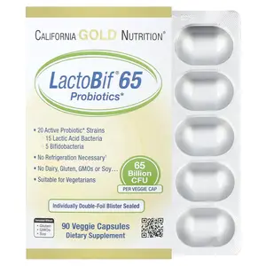 California Gold Nutrition LactoBif® 65 Probiotics, 65 Billion CFU, 90 Veggie Capsules
