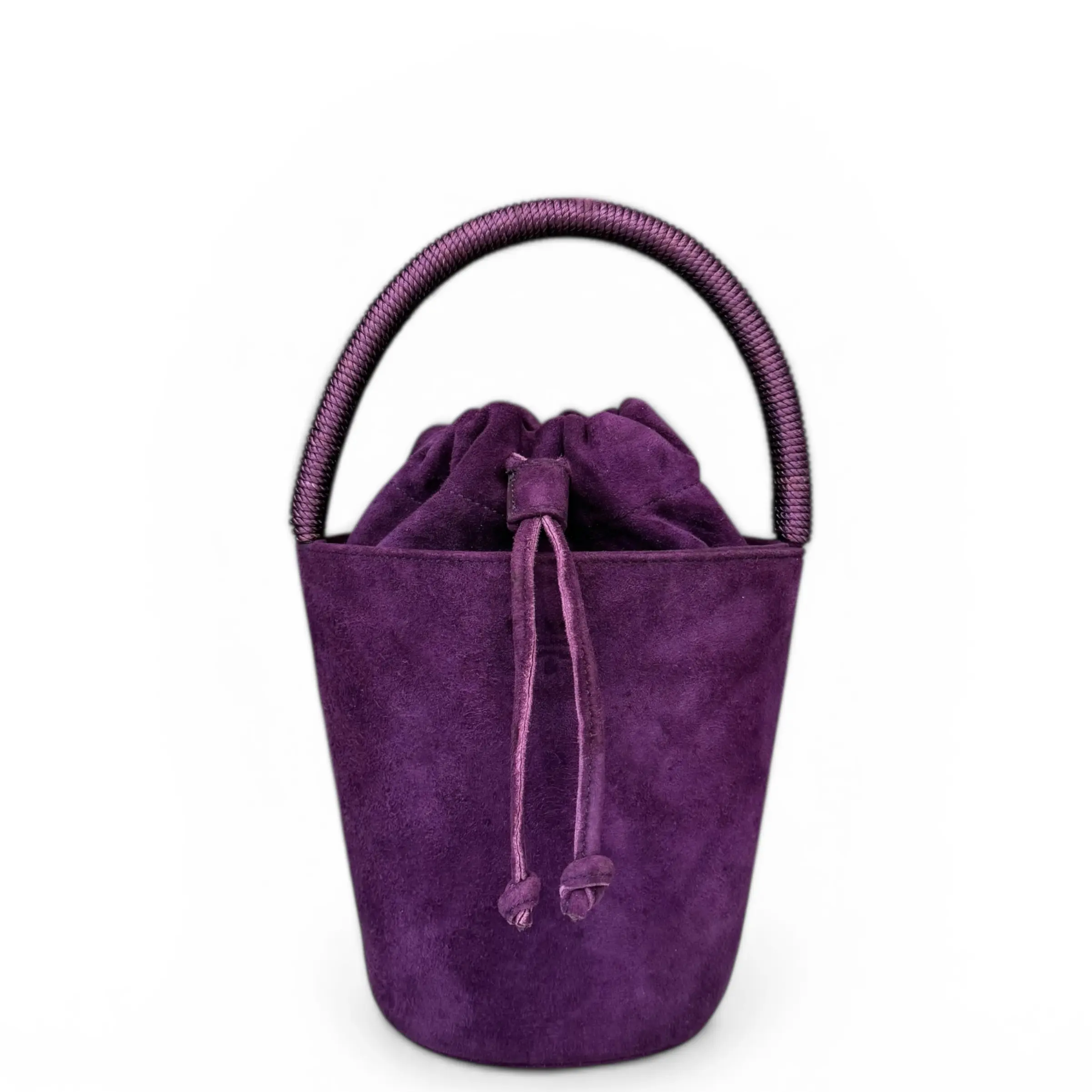 Pre-owned PRADA Leather tote bags Handbag Suede Purple (gy041226a4)
