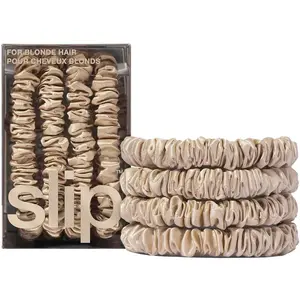Slip Silk Skinny Scrunchies - Elastic Scrunchies Set (Set Of 4) - Blonde 850004304983