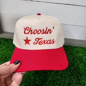 Choosin' Texas canvas snapback trucker hat. Country Music fans hats.