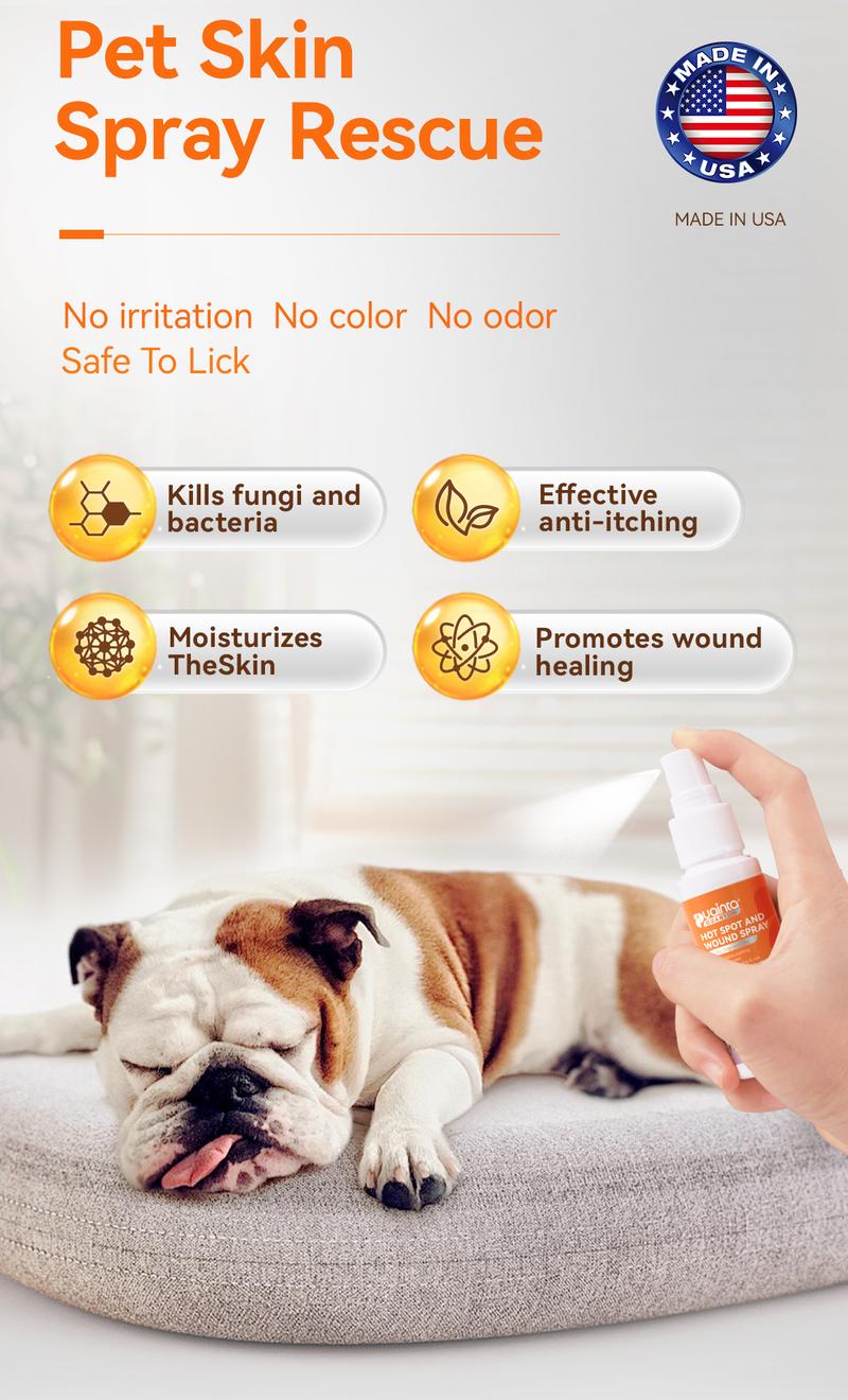 Itch Relief Spray –PUAINTA Vet Recommended Skin Soothing Quantum Silver Spray for Dogs & Cats, Helps Reduce Scratching & Hot Spot Discomfort, Gentle Daily Care, Natural Formula & Safe to Lick