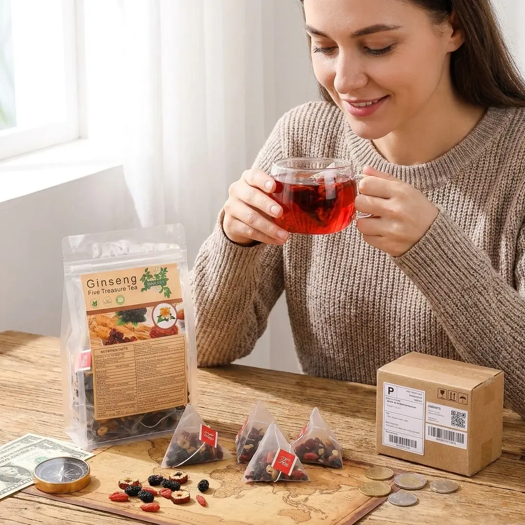 Herbal Infusion Tea Bags, 25 Count, Sugar-Free & Caffeine-Free Triangle Sachets, Natural Flavor Blend with Mulberry, Goji & Red Date