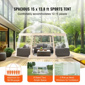 VEVOR Sports Tent, 12-15 People, Instant Pop-Up Tent Shelter Weatherproof Pod, Outdoor Bubble Clear View Tent, Climate Canopy Shelter for Soccer, Football, Softball Other Sporting Events and Parades