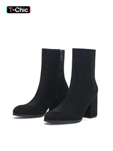 Women's Pointed Toe Ankle Boots, Elegant Boho Style Stiletto High Heels, Side Zipper Chelsea Boots for Fall & Winter Parties, Stiletto Heeled Boots