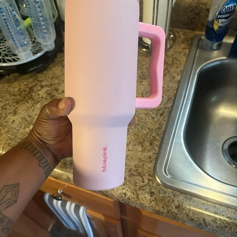 Bluepink 40oz Drinking Cup - Pink Color with Handle - Product Information Limited to What Was Provided Water Bottles