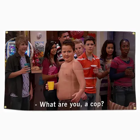 Gibby What Are You, a Cop? Flag, 3x5 Feet Decorative Banner, Ideal for Indoor & Outdoor Use, University dormitory party funny tapestry, Perfect for Party Decoration, Room Decor, Decoration Items, Decorations Supplies