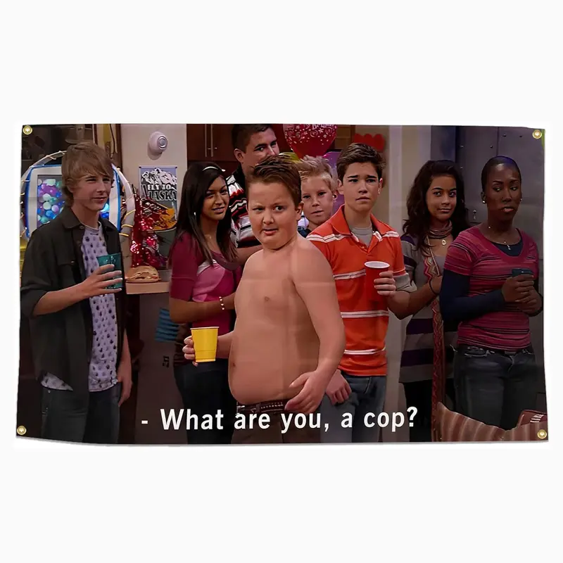 Gibby What Are You, a Cop? Flag, 3x5 Feet Decorative Banner, Ideal for Indoor & Outdoor Use, University dormitory party funny tapestry, Perfect for Party Decoration, Room Decor, Decoration Items, Decorations Supplies